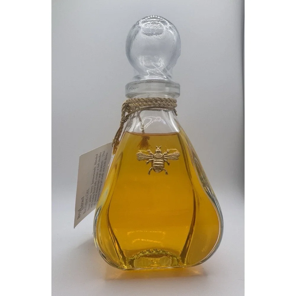 Lady Primrose Royal Extract Bathing Gel Glass Decanter w/Bee 8oz NOS Vintage